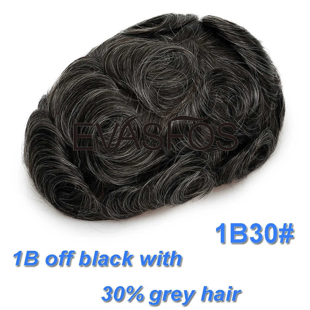 Invisible Knots Men Capillary Prosthesis Wig For Men 0.03mm Ultra Thin Skin Hair Replacement Men Toupee Natural Hair System Men