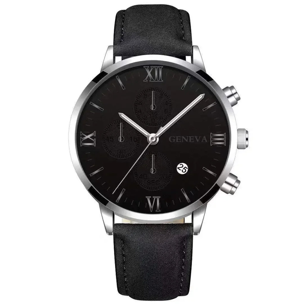 1PC Black Quartz Watch Men Roman Dial Watch Fashion Round Date Quartz Watch for Sports Relogios Masculino Relojes Para Hombres