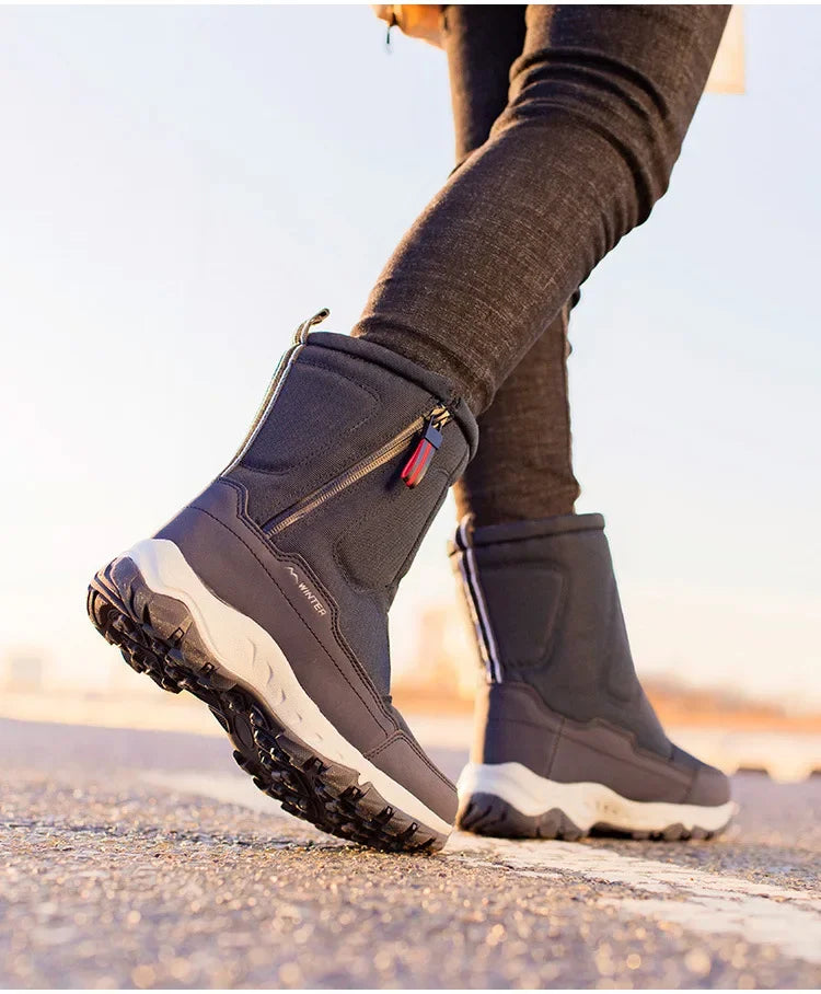 Men Boots  Winter Shoes For Men Warm Snow Boots Mid-calf Men Warm Shoes Thick Plush Winter Boots For Men Women Cotton Shoes