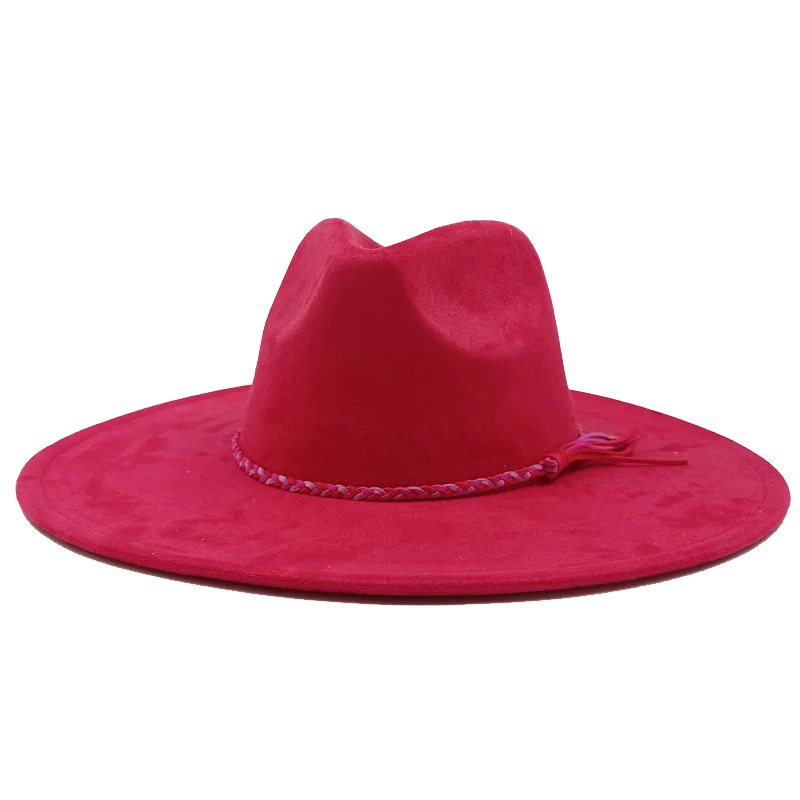 Gorras Para Hombres Three styles Suede Hat Water drop hat 9.5cm Wide Brim Fedora Hat Women's Autumn and Winter Felt Jazz Hat