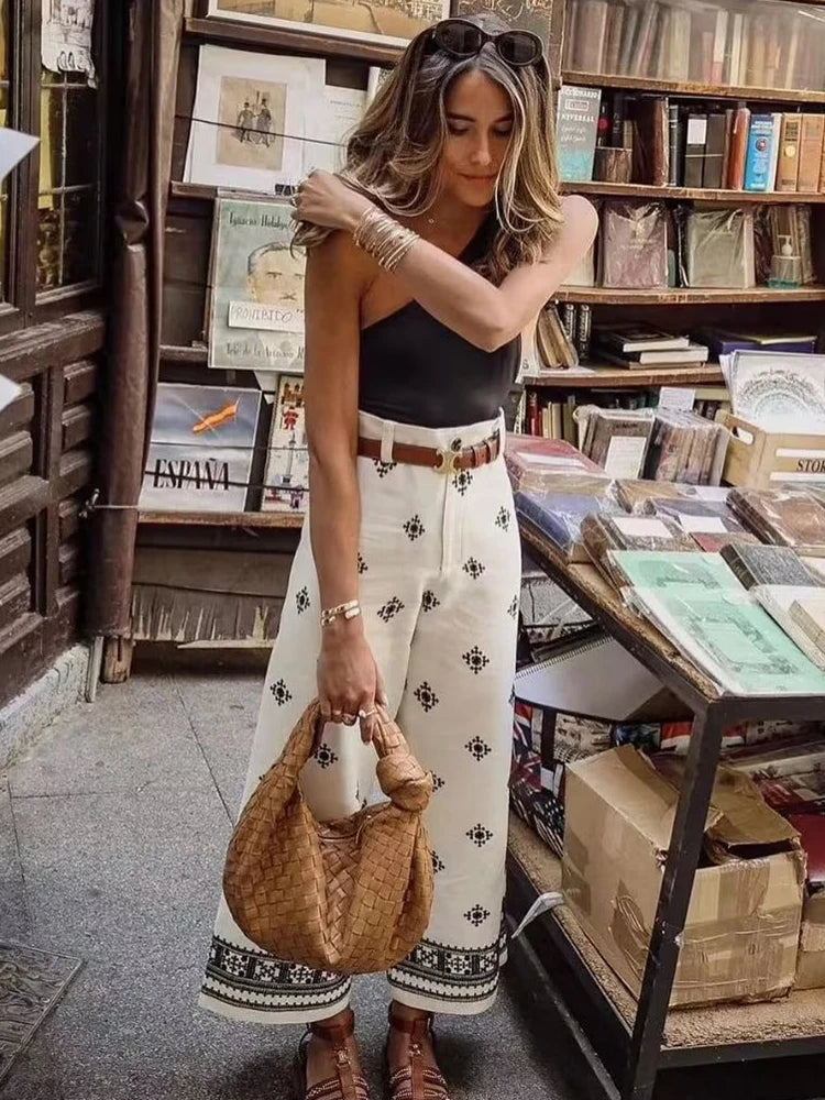 Vintage Women Loose Boho Linen Pants 2023 Summer Fashion Ladies Vocation Soft Embroidery Trousers Female Casual Bottoms Chic
