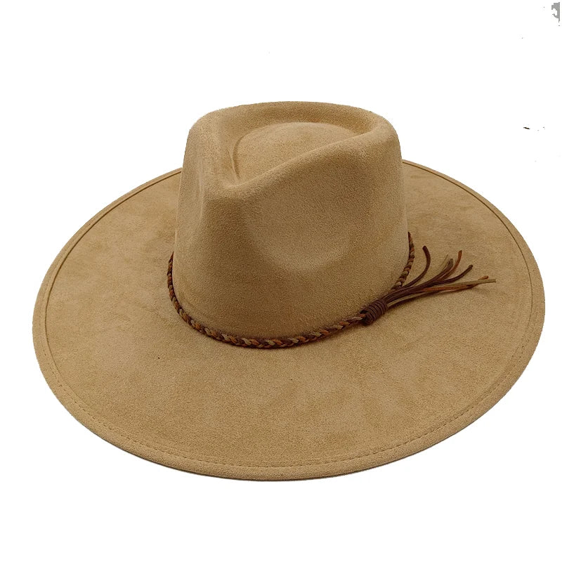 Gorras Para Hombres Three styles Suede Hat Water drop hat 9.5cm Wide Brim Fedora Hat Women's Autumn and Winter Felt Jazz Hat