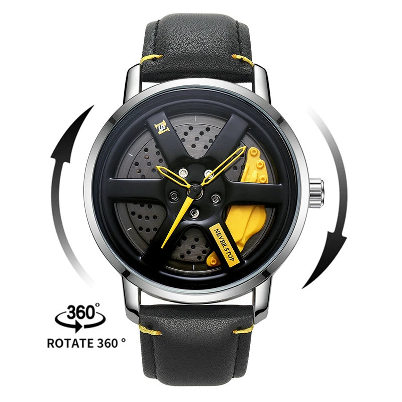 2025 NIBOSI Watches for Men Men Watch Quartz Watch Men Fashion Spinning Supar Car Wheel Watches for Men Relogio Masculino
