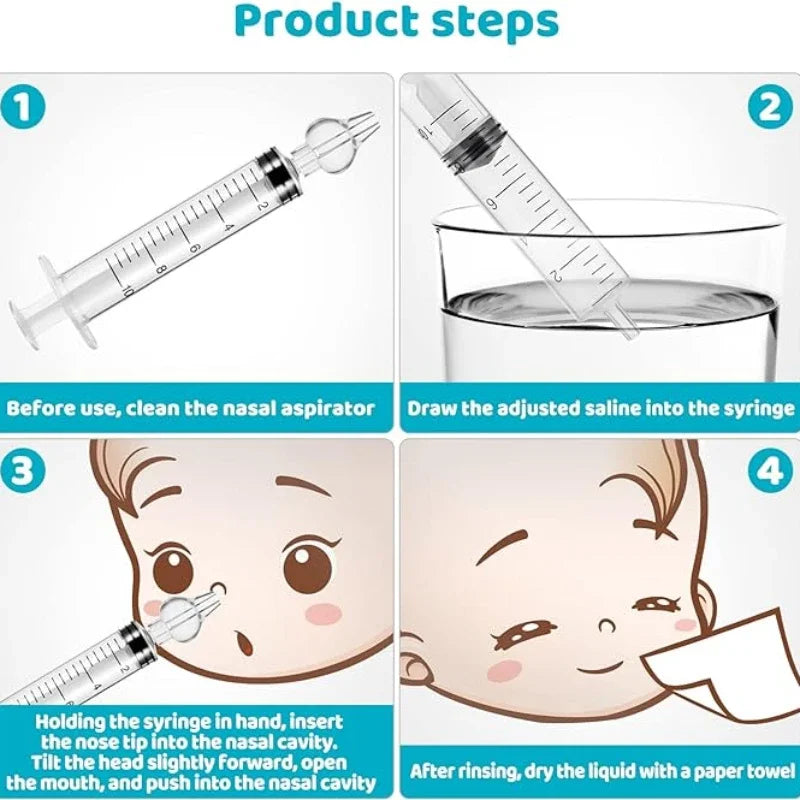 10ML Needle Tube Babies Nasal Aspirator Silicone Baby Nose Cleaner Nose Care Cleaner Rhinitis Washer Newborn Nasal Irrigator