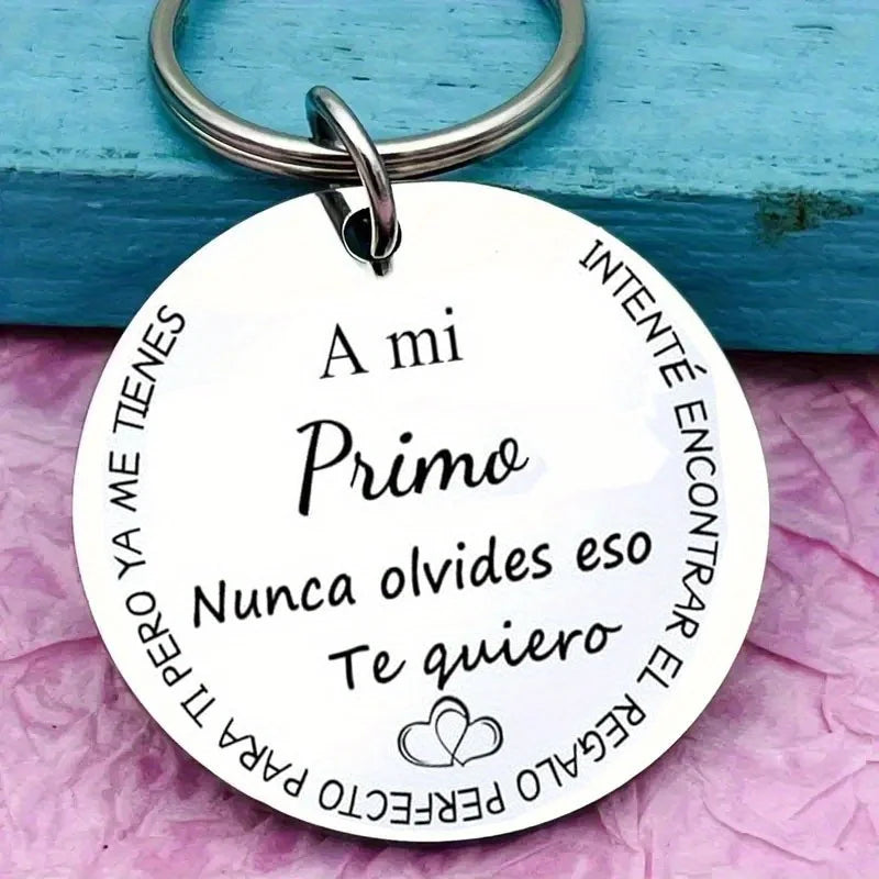 1PC  Llavero Para Hombres Regalo Familiar Colgante Con Grabado Traté De Encontrar El Regalo Para Ti Primo Cousin