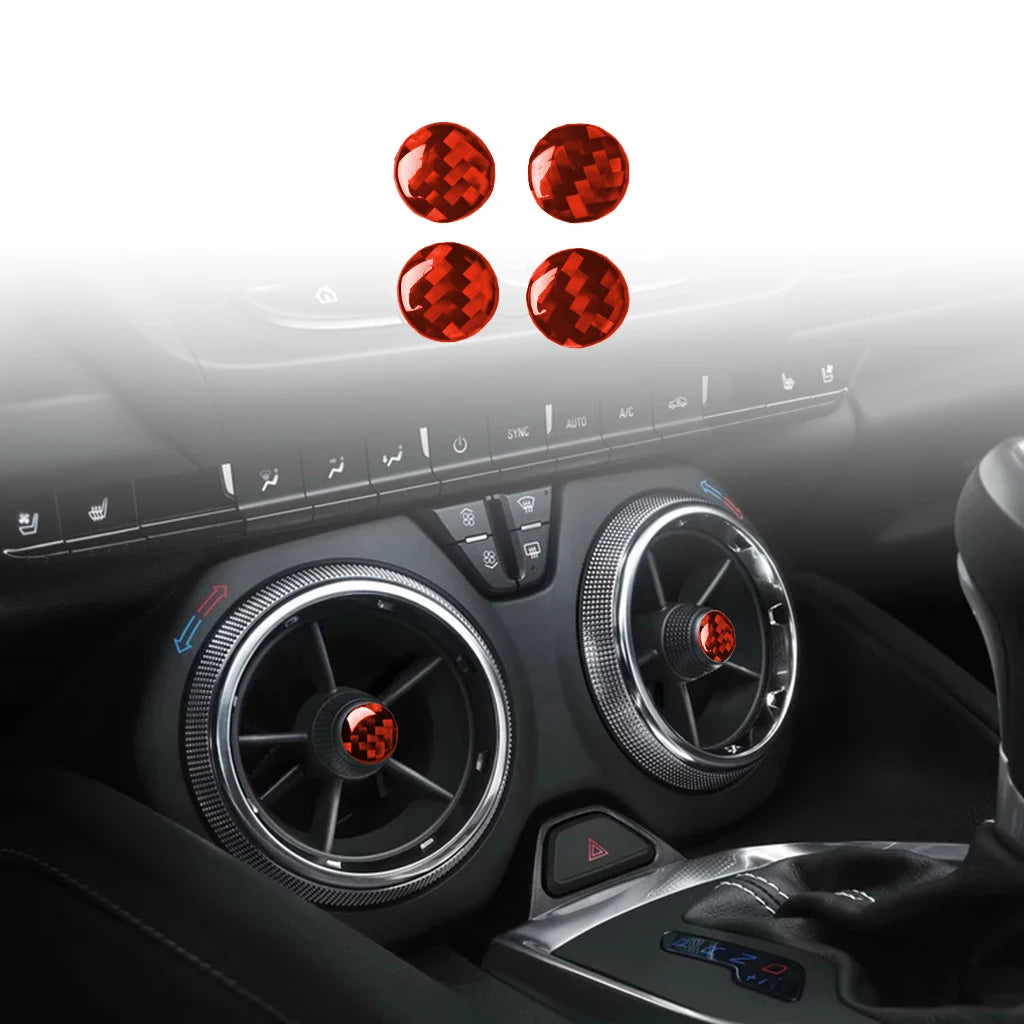 For Chevrolet Camaro 2016 2017 2018 2019 2020 2021 2022 Accessories Car Interior Carbon Fiber Air Outlet Decorative Trim Sticker