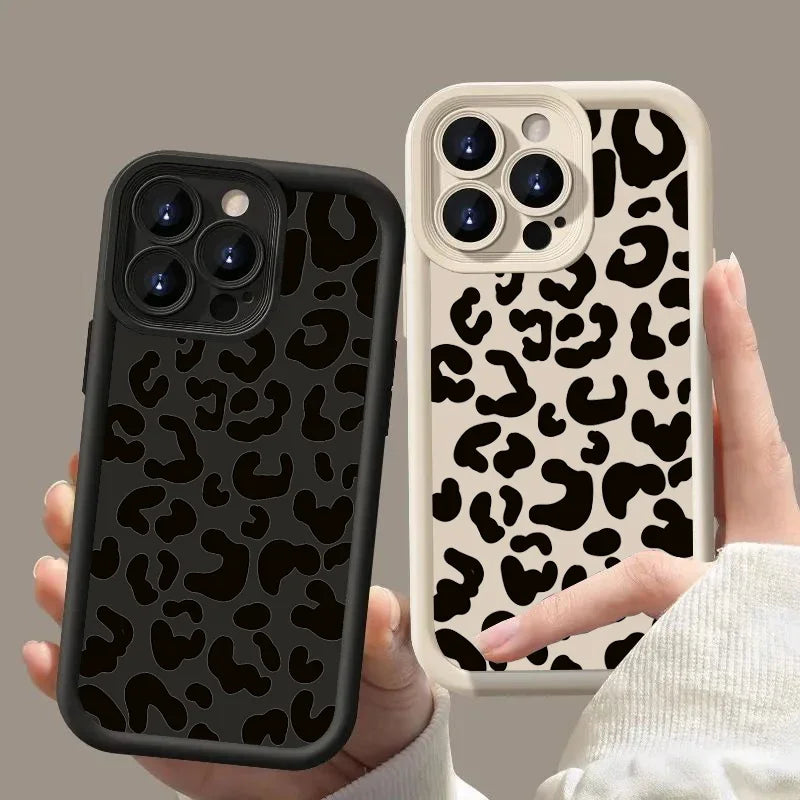 Leopard Print Pattern Phone Case for IPhone 11 12 13 14 15 Pro Max X XR XS Max 7 8 Plus SE2 Shockproof Silicone Soft Back Cover