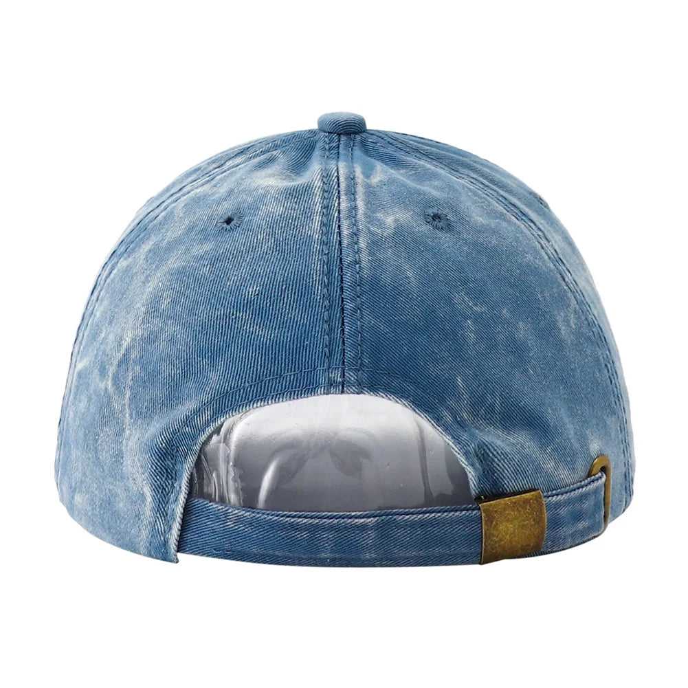 2024 New Vintage Washed Denim Baseball Cap Women Black Solid Color Distressed Jean Snapback Hats for Men Gorras Para Hombres