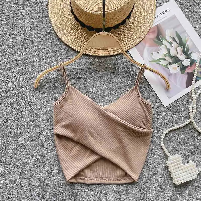  Irregular Casual Sport Camisole Women Strap Design Solid Fashion 2023 Y2K Elegant Ladies Chic Slim Tank Tops