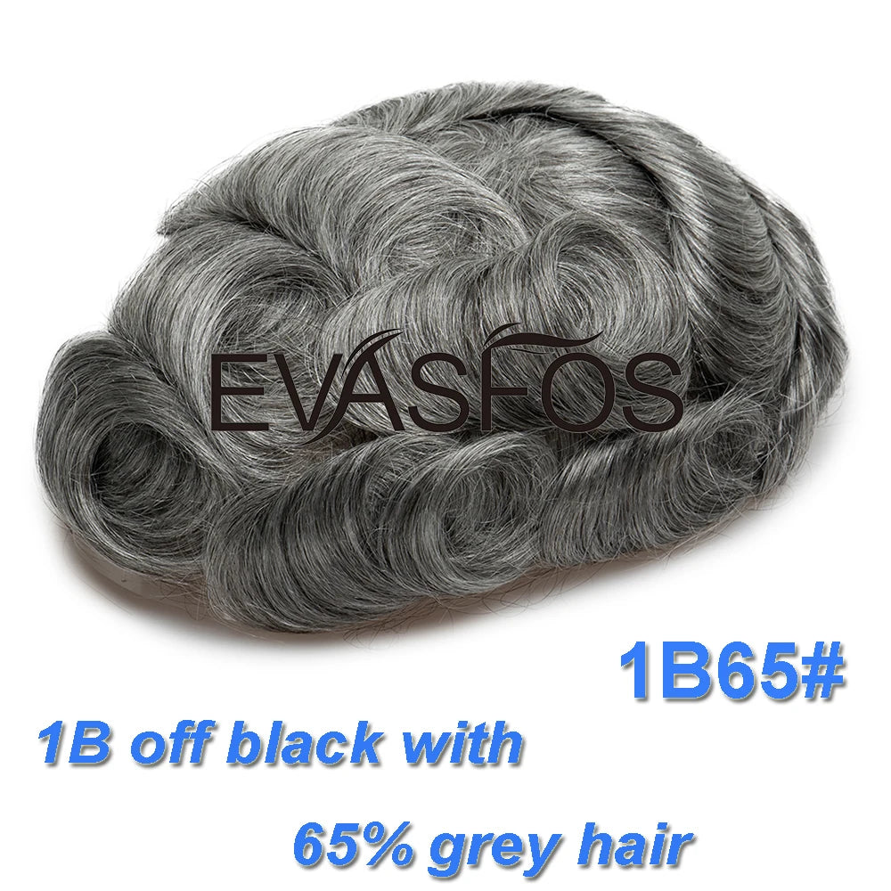 Invisible Knots Men Capillary Prosthesis Wig For Men 0.03mm Ultra Thin Skin Hair Replacement Men Toupee Natural Hair System Men