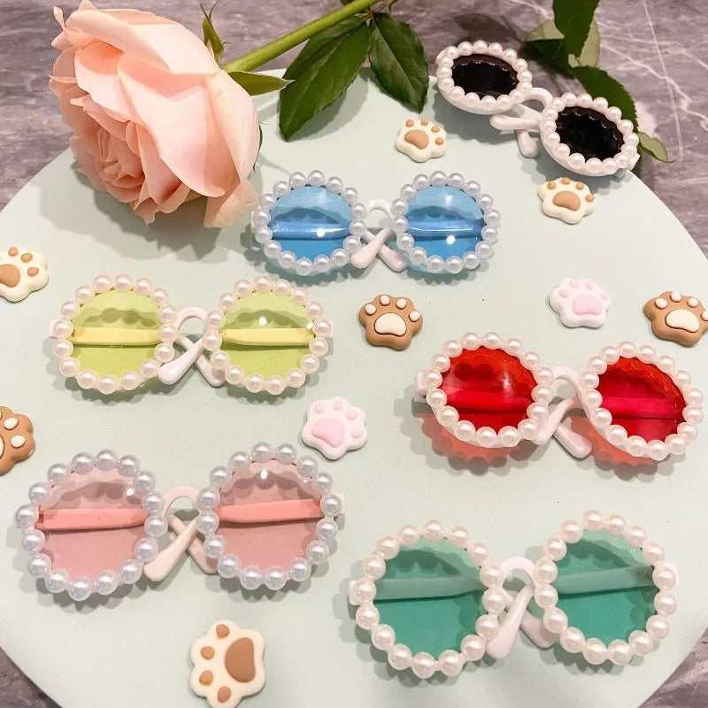 Pet Accessories Flower Sunglasses Circular Role Playing Glasses Photo Props Glasses For Cats And Small And Paracord Dog Leash