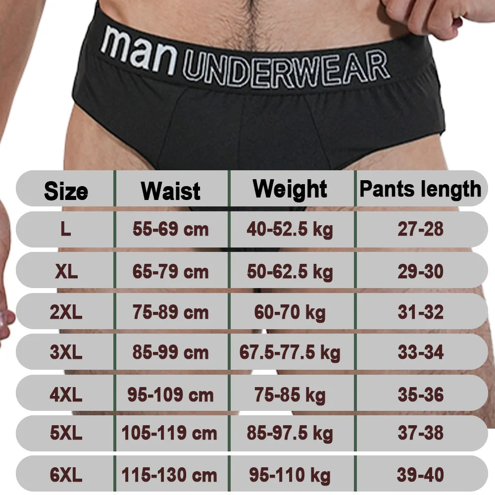 2Pcs Men‘s Large Briefs Mens Comfortable Underpants Man Sexy Gifts Underwear Stunend Breathable Triangle Panties Para Hombres
