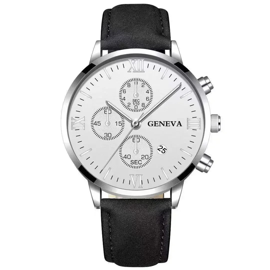 1PC Black Quartz Watch Men Roman Dial Watch Fashion Round Date Quartz Watch for Sports Relogios Masculino Relojes Para Hombres