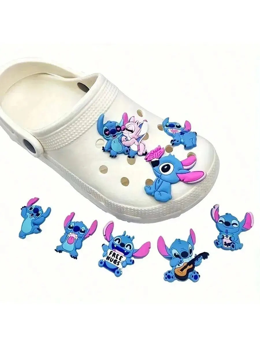 MESUCA 8pcs Stitch Shoe Decorations Accessories Charms For Clogs Bogg Bag Bubble Slides Sandals