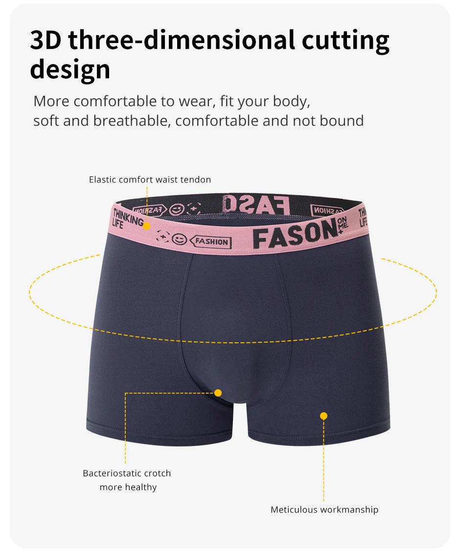 4/10 Piece Set Of Men's Casual And Fashionable Underwear Comfortable Boxer Shorts Youth Plus Size Sports Cycling Elastic Shorts