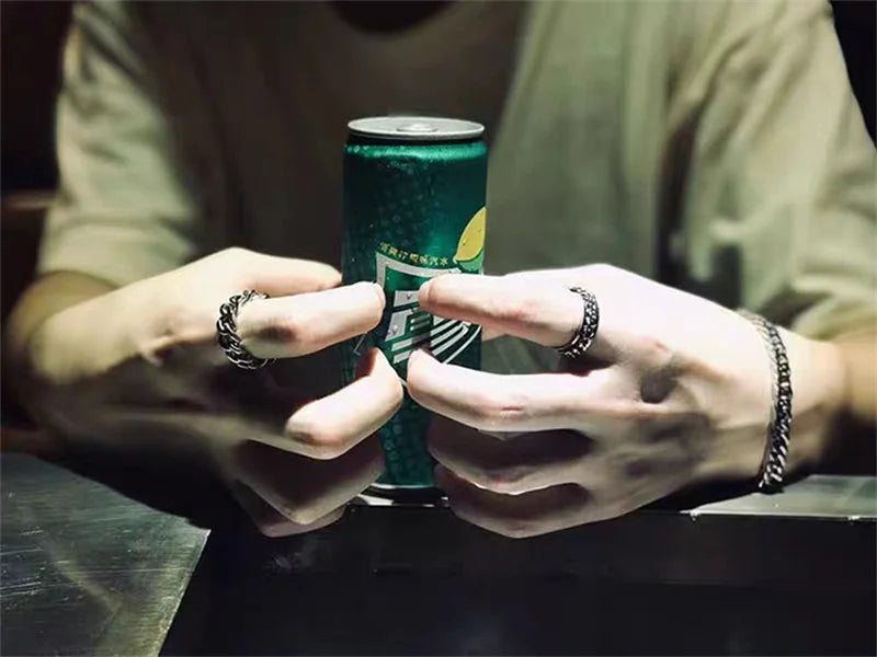 Spinning Anxiety Rings Free Shipping Items For Men Titanium Steel Rotatable Chain Fidget Joint Ring Jewelry Anillos De Hombres