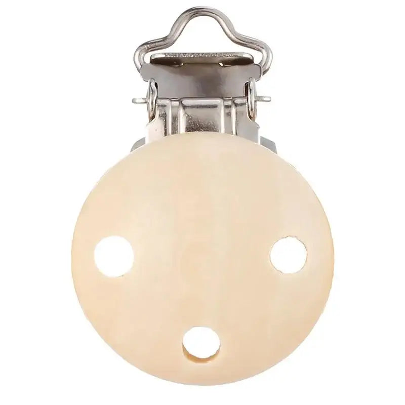 5/10 PCs Metal Wooden Baby Pacifier Clips Solid Color Holders Cute Infant Soother Clasps-Essential Accessory for Newborns