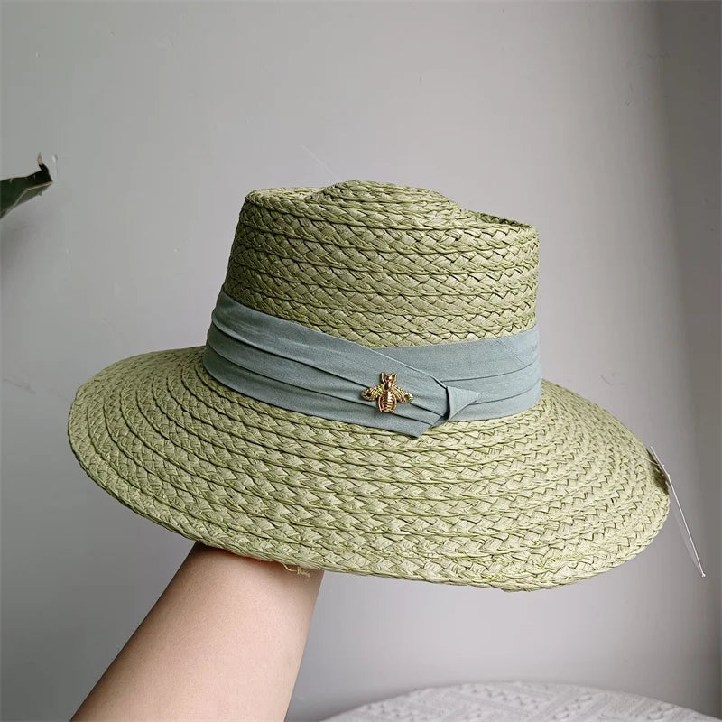 Straw hat women breathable sun hat fashion hollow retro straw hat hand-woven summer travel straw hat gorras para hombres