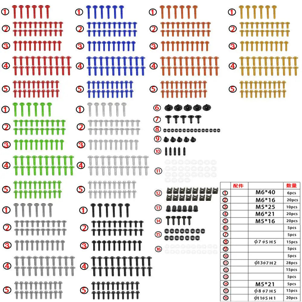 For CFMOTO 675 SR-R 250 SR 800 MTX 250 650 NK 700MT 800MT 450MT 800NK 450CLX SRS Motorcycle Accessories Fairing Bolts Kit Screws