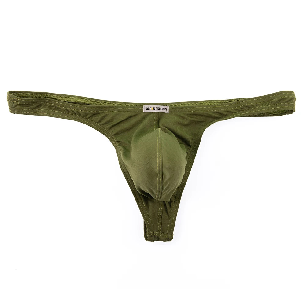 Men Underwear Breathable Thongs And G Strings Brave Person Male Panties Modal Bikinis Tangas Hombres