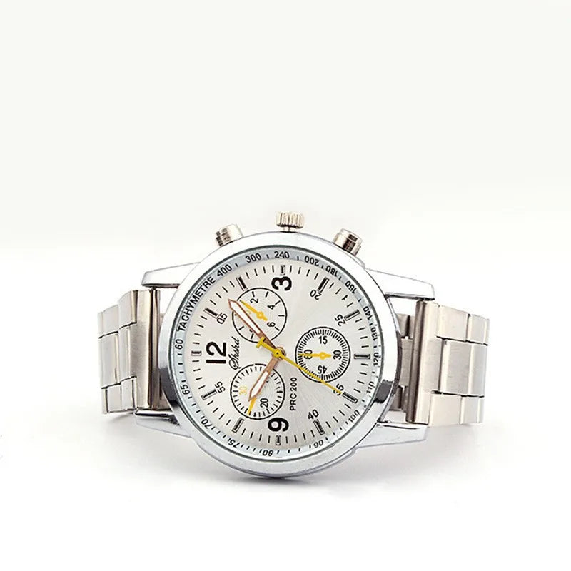 New Luxury Brand Men Silver Quartz Watches for Man Stainless Steel Watches Casual Unisex Clock Wristwatchrelojes Para Hombres