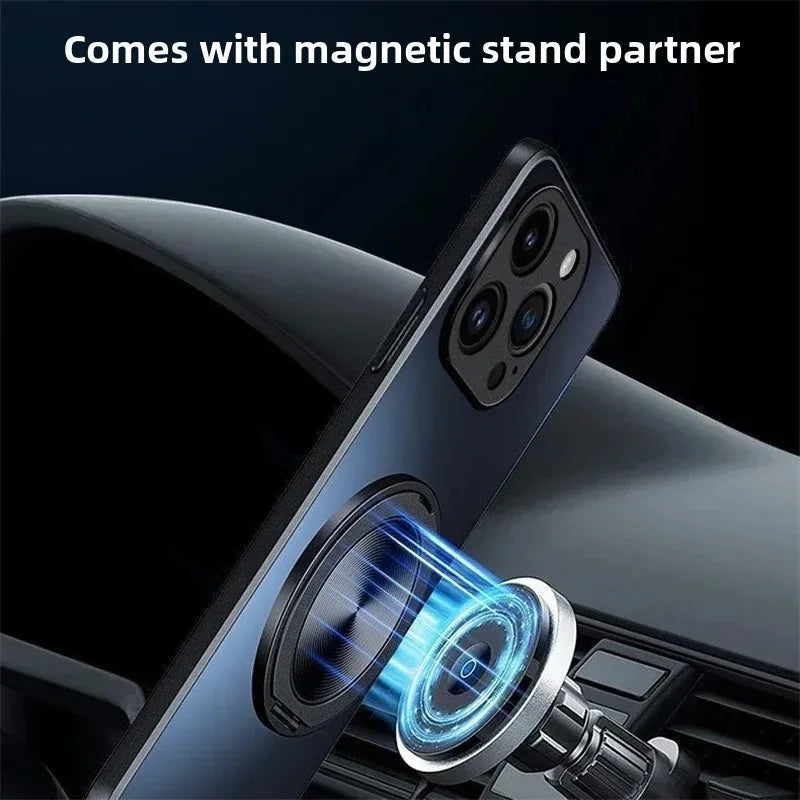 Metal Strong Magnetic Ring Holder Case For MOTO G86 Power G56 G85/75/55/35/15/05 G84/64/54/34/24/14/04S Shockproof Protect Cover