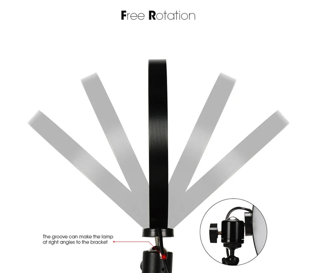 10" LED Ring Light with Tripod Stand Dimmable for Makeup & Live Streaming