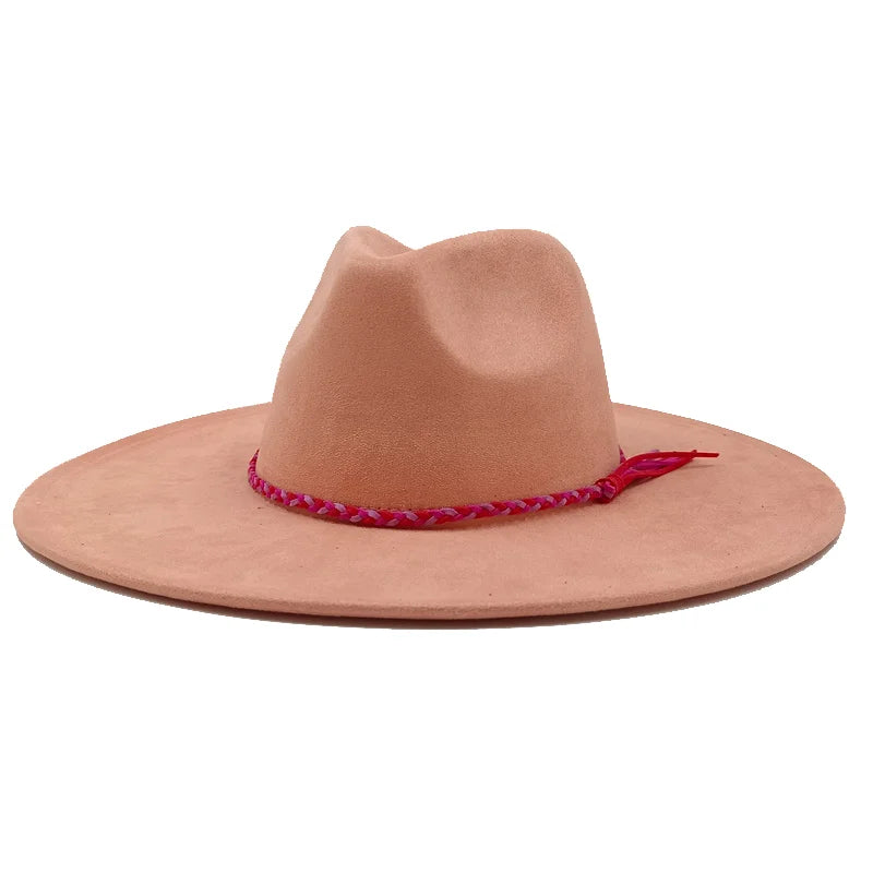 Gorras Para Hombres Three styles Suede Hat Water drop hat 9.5cm Wide Brim Fedora Hat Women's Autumn and Winter Felt Jazz Hat