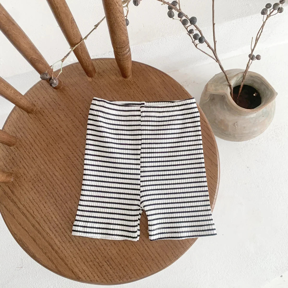 2024 Summer Baby Trousers Pants Ribbed Elastic Striped Pants Children's Casual Infant Clothing Kids Toddler Boys Girl Clothes
