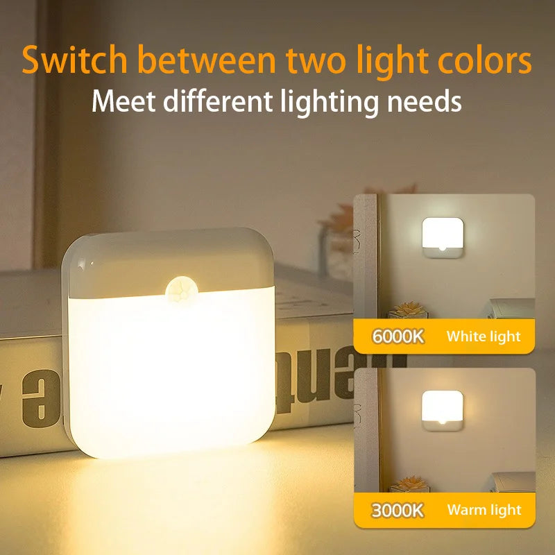LED Motion Sensor Light Wireless LED Night Light Type C Rechargeable Night Light Cabinet Wardrobe Lamp Staircase For Kitchen LED