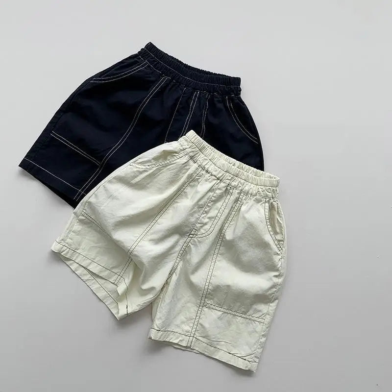 2025 Summer New Children Loose Shorts Baby Solid Casual Pants Boys Girls Cotton Casual Shorts Toddler Middle Pants Kids Clothes