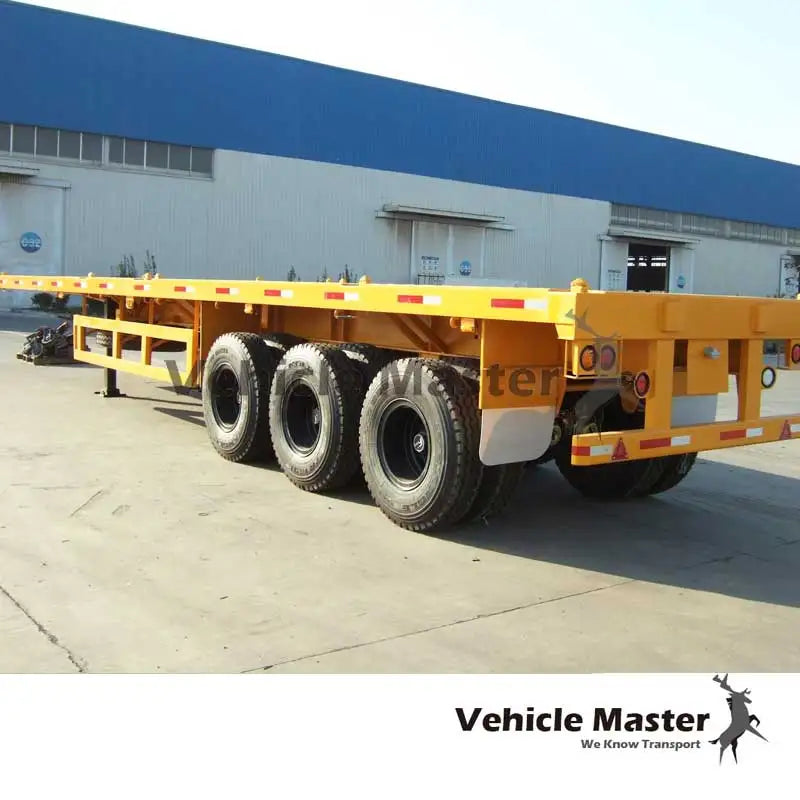 JKG 3 Axle 40ton Flatbed Trailer Flat Deck Flat Bed Semi Trailer 20/40Ft Container Chassis Flat Top Trailer