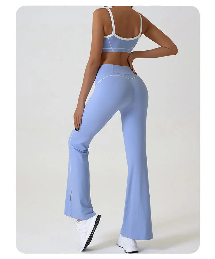 Flared Sports Yoga Pants High-Waisted Women Pants and Trousers Women Trousers Fitness Female Clothing Solid Color Women