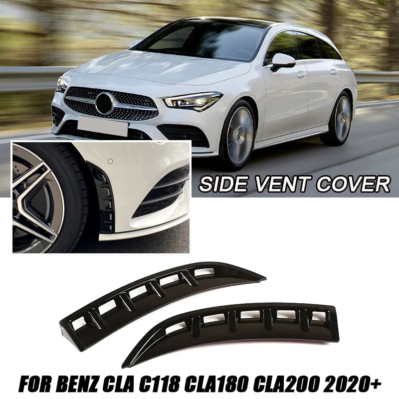 Fit For Mercedes-Benz Accessories C118 CLA180 CLA200 2020+ Front Bumper Canard Side Air Vent Splitter Fins Decorative Cover