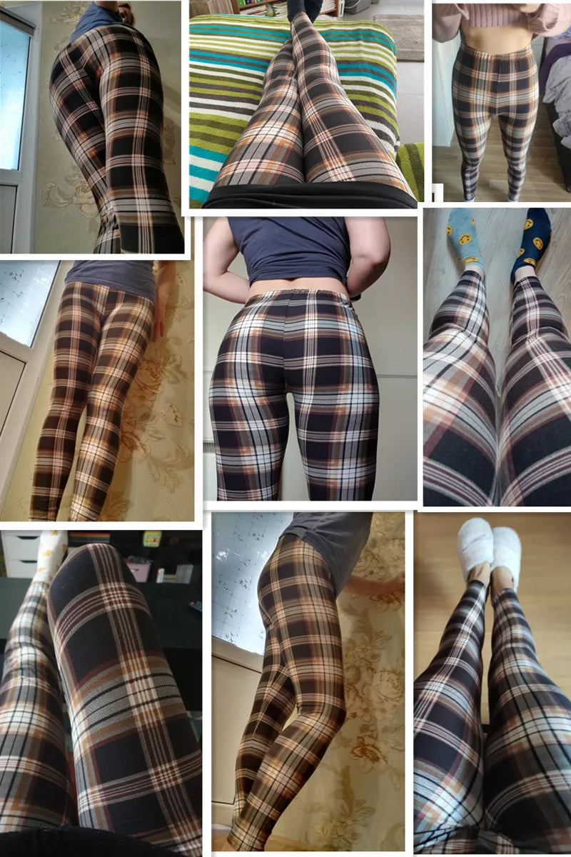 Camouflage Gray Green Tight Casual High Stretch Women's Leggings, Sporty And Sexy Fitness Retro Nine Point Pencil Pants