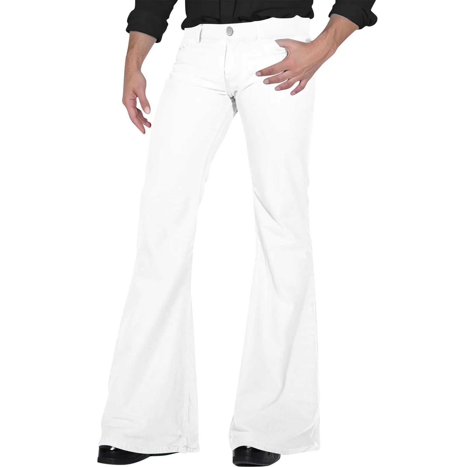 Flare Pants Men Spring Solid Color Daily Simple Classic Trousers Chic Comfortable Hip Hop Mopping Bottoms Disco Flared Pants
