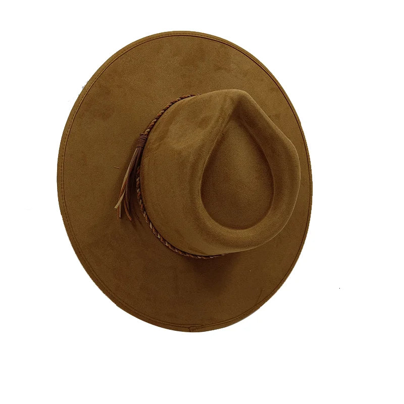 Gorras Para Hombres Three styles Suede Hat Water drop hat 9.5cm Wide Brim Fedora Hat Women's Autumn and Winter Felt Jazz Hat