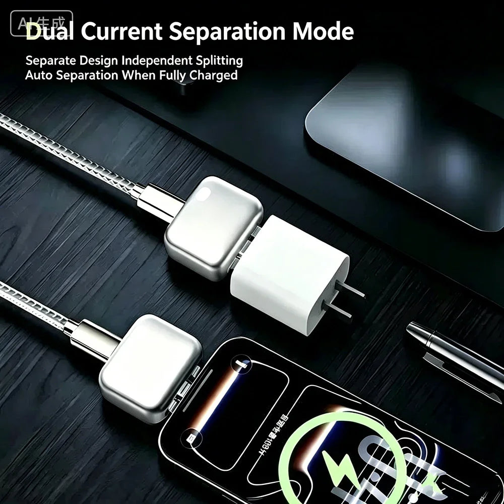 Adaptador de Carga Inteligente con Desconexión Automática, 140W, Carga Rápida, Separador de Seguridad Automático para Dispositivos Tipo-C