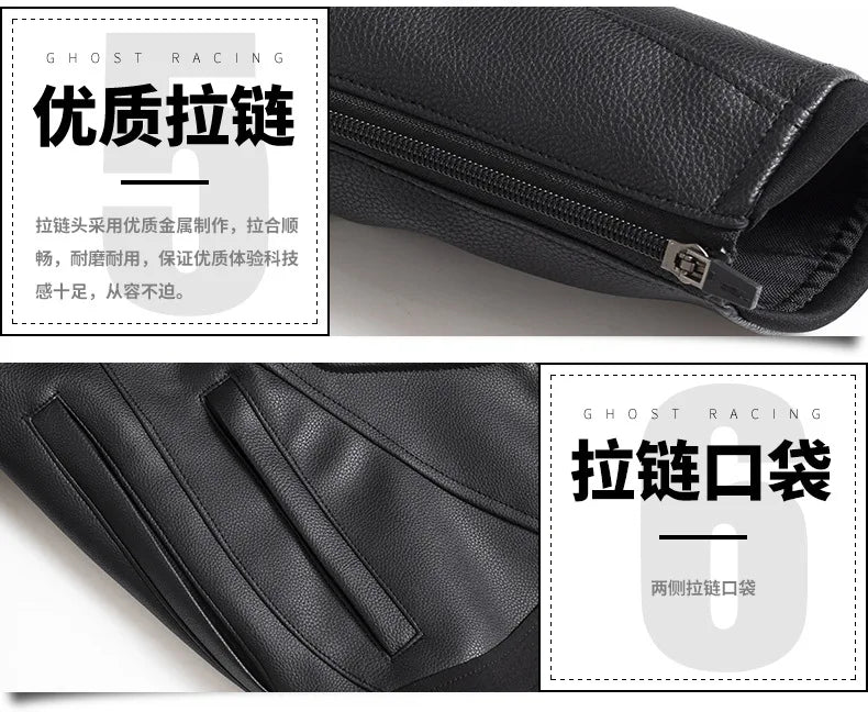 Motorcycle Pants PU Leather Pantalon Moto Men Pantalon Motocross Black Pantalon Moto Para Hombre CE Protector Motocross Pants