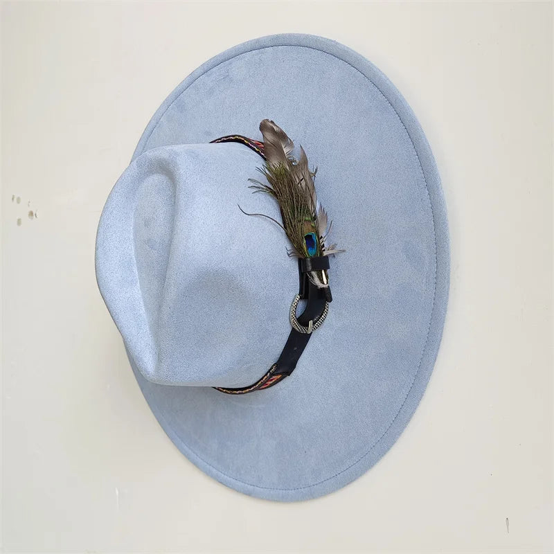Hot sale suede fedora hat for men and women 56-58cm adult size suede jazz hat classic church fedora women's gorras para hombres