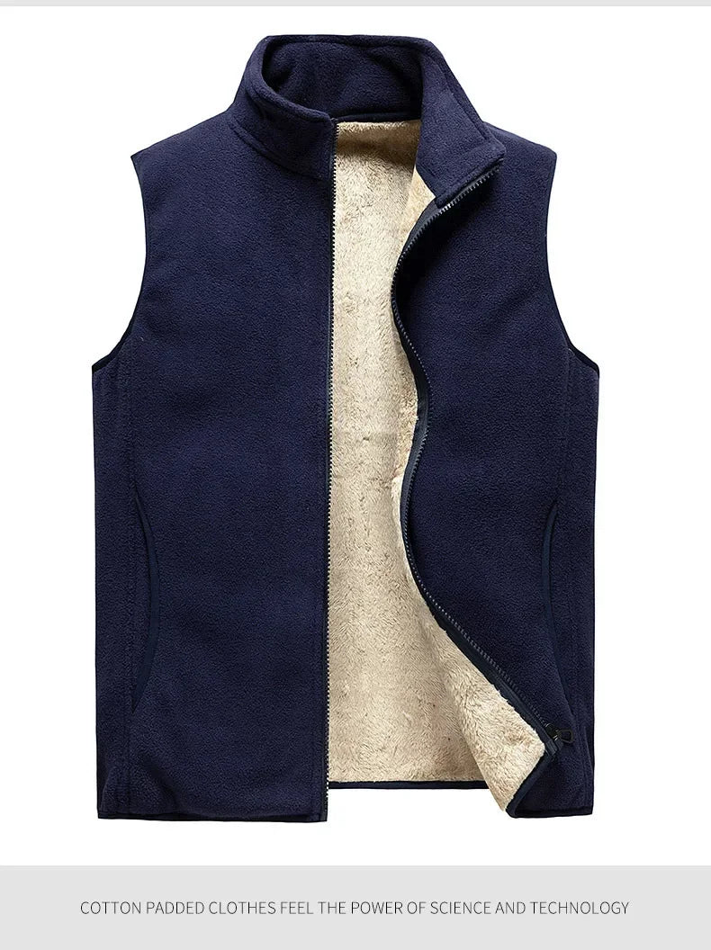 lamb cashmere waistcoat for men Brand Winter Jacket Men Vest Men Zipper Mens Jacket Sleeveless Casual Winter Waistcoat Men S-8XL