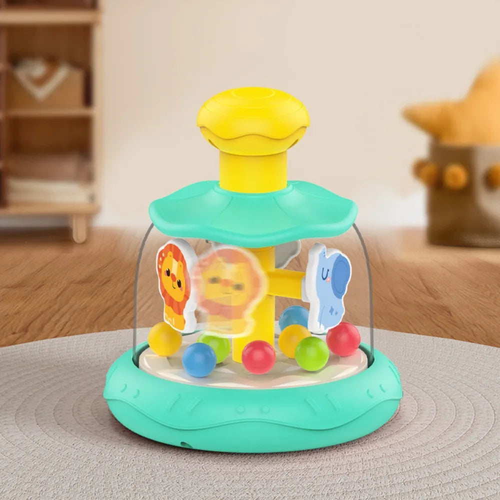 Interactive Games Baby Press Rotating Toy Early Learning Hand Coordination Sensory Spinning Toys Cartoon Skills Educational Toy
