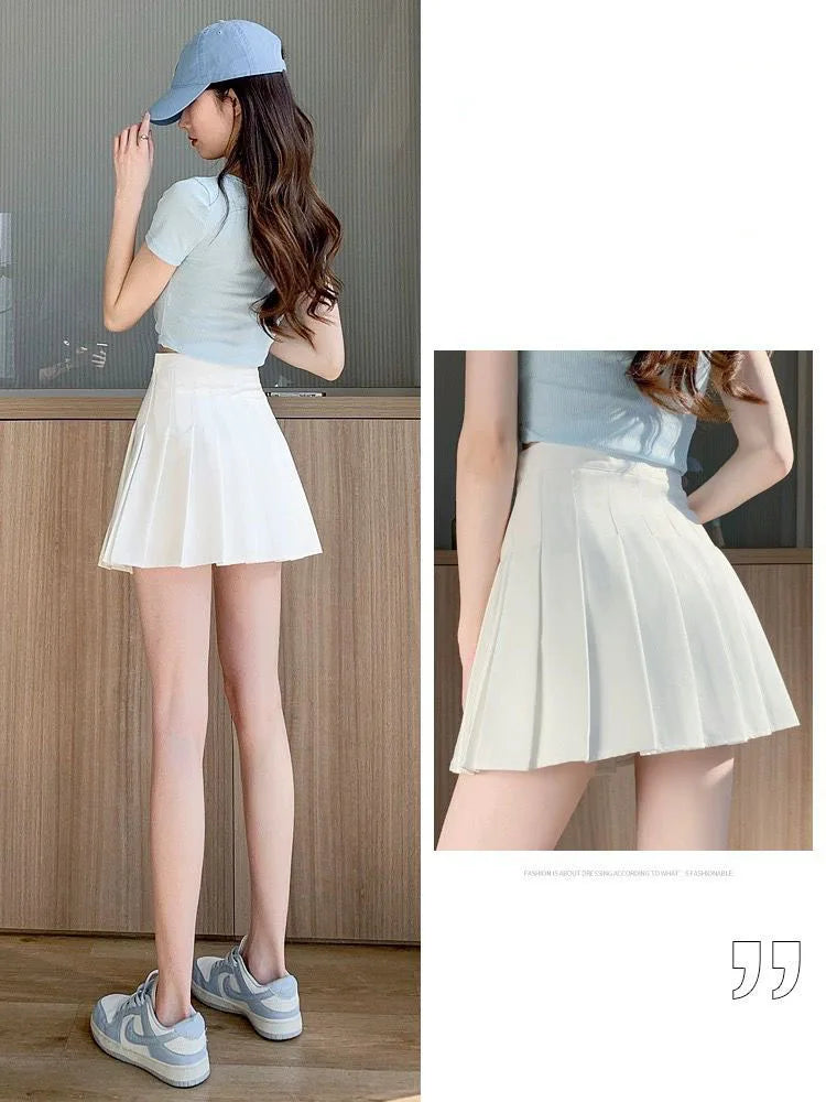Preppy Style Women Pleated Skirts Summer High Waist Zipper Girls Dancing JK Mini Skirts Black Fashion Student A Line Faldas 2025