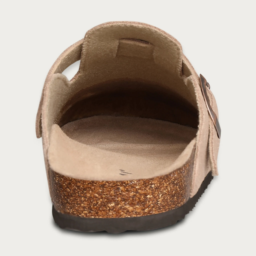 Shevalues Men Clogs Slippers Cow Suede Clogs For Men Leather Mules Men Fashion Beach Shoes Men Outdoor Classic Cork Sandals Men