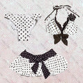 Women's bikini set cute retro casual streetwear Y2K Harajuku aesthetic hip-hop summer sweet polka dot slim Kawaii women's skirt