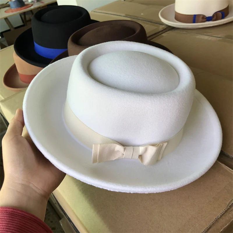 Men's hat Fedora Hat Women's Fashion Autumn and Winter Pork Pie Double Concave Small Brim Men's Jazz Hat Gorras para hombres