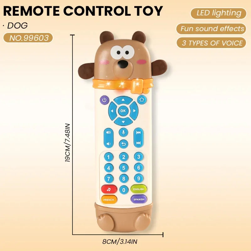Infant Simulation TV Remote Control Toys with Music and Light Musical Baby Toy Sensory Remote Kid Baby Toys for 1 2 3 Year Old