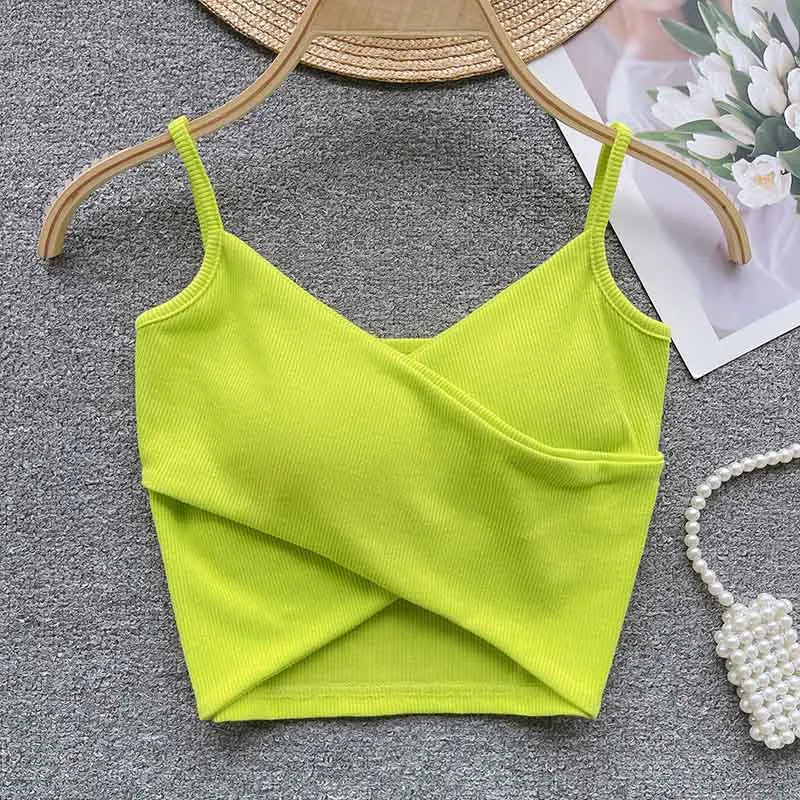  Irregular Casual Sport Camisole Women Strap Design Solid Fashion 2023 Y2K Elegant Ladies Chic Slim Tank Tops