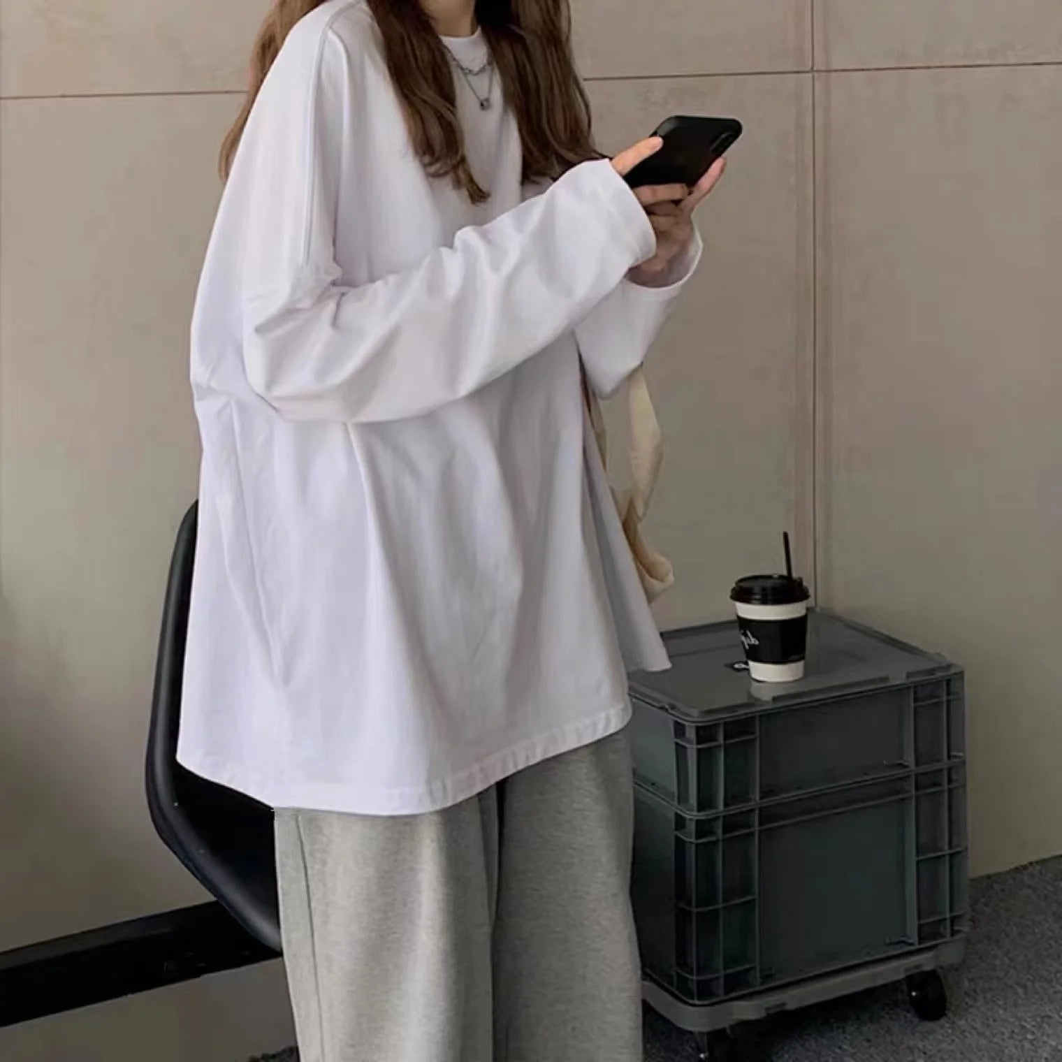 Spring Autumn Long Sve Women's Basic Sle Slim Fit Versatile Base Layer irt Korean Lazy Sle Top Trendy T-irt