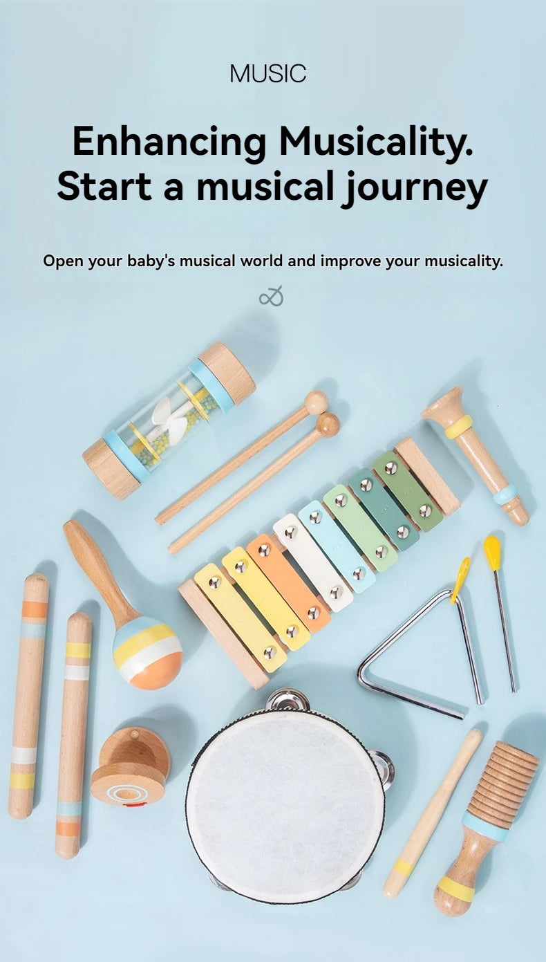 Interactive Musical Toy Wooden Toys Child Percussion Instruments Early Educational Toys Birthday Gifts for Toddlers Girl Boy